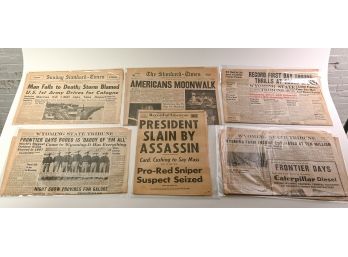 Collection Of Historical Newspapers 1930s-1960s, Including Kennedy Assassination & Moonwalk