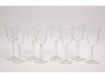 Set Of Four Red, Four White Wine Glasses