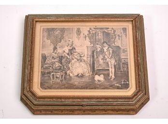 Vintage Jewelry Box With Eighteenth Century Scene