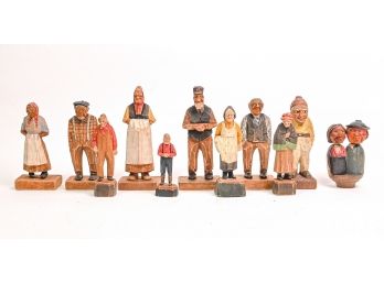 Collection Of Hand-Carved Wooden Figurines