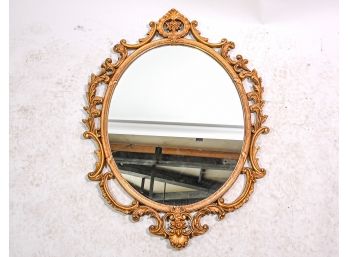 Large Oval Gold Plaster Frame Mirror