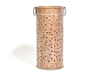 Embossed Copper Jardiniere