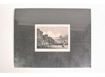 Antique Engraving 'The Palisade Rocks On Hudson River, West Bank, New York'