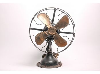 Sears Roebuck Midcentury Brass Blade Fan