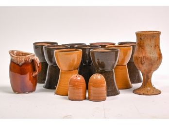 Collection Of Salt Glazed Pottery Tableware