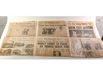 Collection Of Historic 1940s-1960s Newspapers, Including World War II Headlines