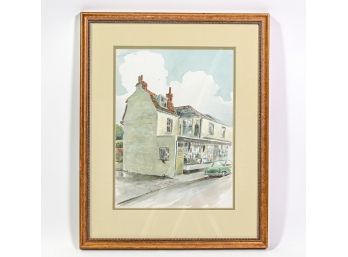 Alex Oxley (British, 20th Century) 1967 Watercolor Street Scene