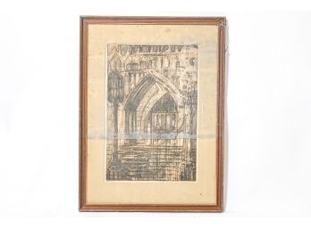 Original Signed Etching 'Church Door'