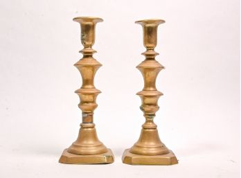 Pair Of Antique 19th Century Brass Candlesticks