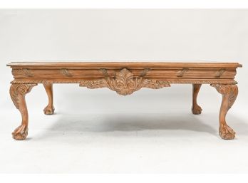 Antique Reproduction Coffee Table With Ball & Claw Feet