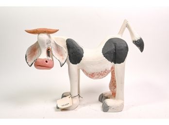 Rory Alvarez Hand-painted Cow Figurine