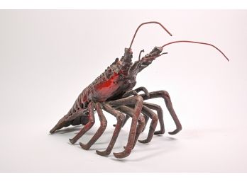 Metal Crayfish Sculpture