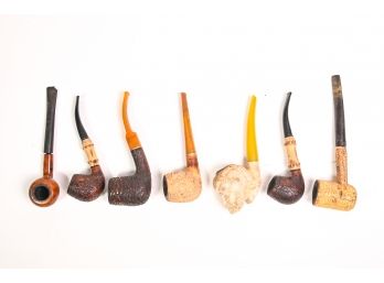 Collection Of Seven Vintage Smoking Pipes