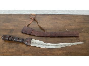 Antique African Sword In Leather Sheath