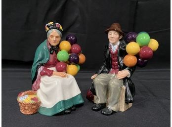 Group Of 2 Old Royal Doulton Figurines - Balloon Seller & Balloon Man