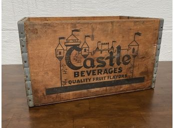 Vintage Castle Beverages Wood Crate Ansonia Connecticut