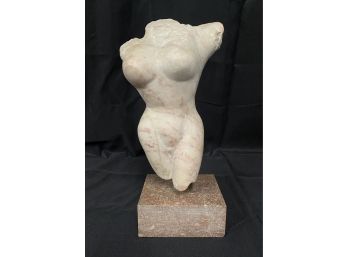 Beautiful Old Marble Sculpture Of A Woman's Bust / Torso