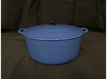 Large Blue Enamel & Cast Iron Le Creuset Covered Dutch Oven # 30