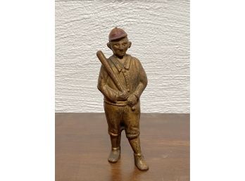 Antique Cast Iron Ty Cobb Figural Baseball Player Bank