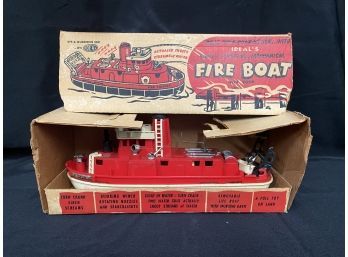 Vintage Fire Boat Toy By Ideal With Box