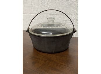 Vintage  Griswold Cast Iron Dutch Oven With Glass Lid