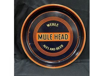 Vintage Mule Head Ale Wehle Brewing Company Advertising Beer Tray  - West Haven , Ct -