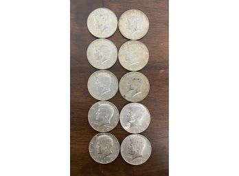 Group Of (10) 40  Percent  Silver US Kennedy Half Dollars