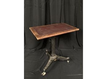 Antique Signed Karlo  Industrial Adjustable Table   - Cast Iron -