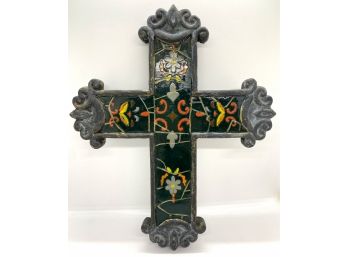 Rustic Handmade Metal & Tile Cross