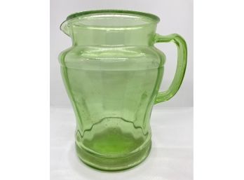 Vintage Large Handblown Depression Glass Pitcher