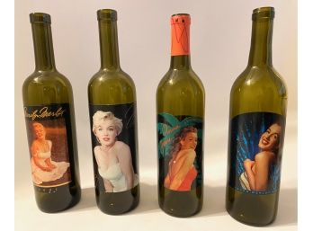 Four 'Marilyn Merlot' Collectable Marilyn Monroe Wine Bottles From Napa Valley Merlot