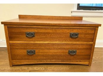 Michaels Furniture Solid Oak Small Two Drawer Mission Dresser