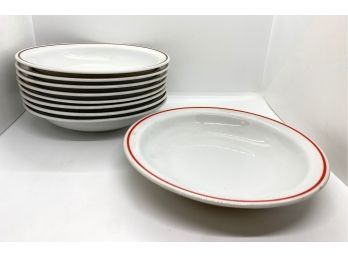 Vintage Zsolnay Bowls: 8 Brown & 1 Red, Hungary