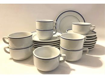 Cordon Bleu De Chine Dishes: 6 Dessert Plates, 8 Mugs & 2 Saucers