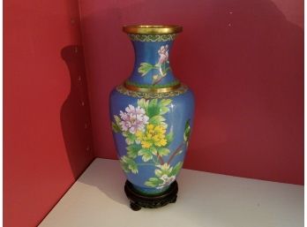 Cloisonne Brass And Enamel Vase