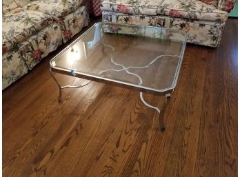 Heavy Square Glass Top Coffee Table