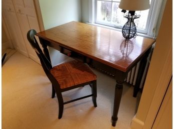 Forest Green Window Table/Desk With Chair