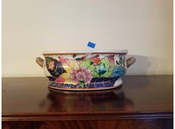 Large Oval Decorative Ceramic Bowl With Handles