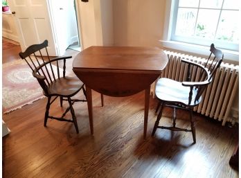 Vintage Hitchcock Drop Leaf Table And Two Chairs