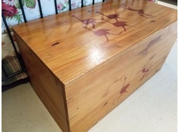 Large Pine Wood Trunk Or Toy Chest
