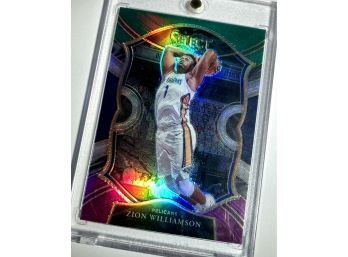 Zion Williamson 2021 Panini Select Concourse Green/White/Purple Parallel