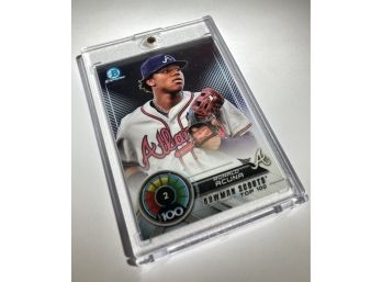 Ronald Acuna Jr. RC 2018 Bowman Chrome Bowman Top 100 Prospects Card