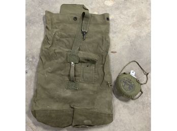 Military Bag With Canteen