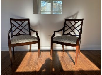 Pair Of Ethan Allen Leopard Print Accent Chairs