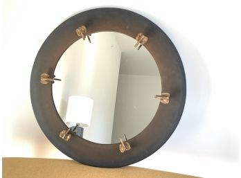 Handmade Round Elephant Mirror Signed By Artist, Bert Kupferman