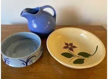 Pottery Bowls And Pitcher