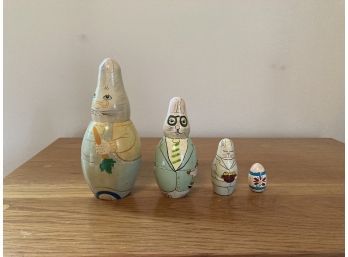 Vintage Rabbit Nesting Dolls