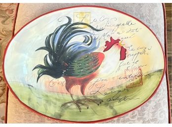 Susan Winget Rooster Platter - 18'w X 13'w X 2'h