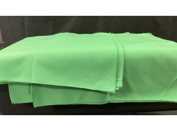 Thirteen Green Cloth Napkins - 20' Square