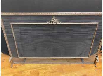 Brass And Metal Mesh Fireplace Screen - 49'w X 3.5'd X 29'h